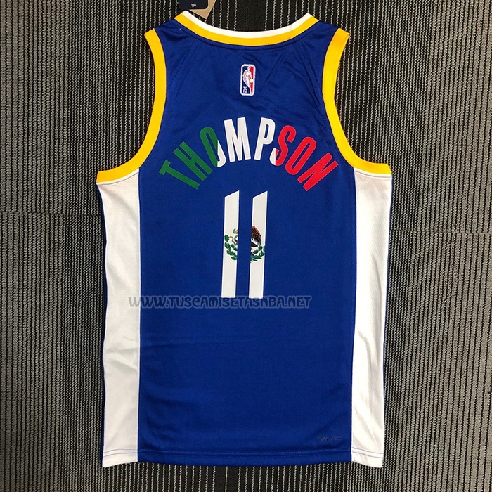 Camiseta Klay Thompson NO 11 Golden State Warriors Icon Royal Special Mexico Edition Azul